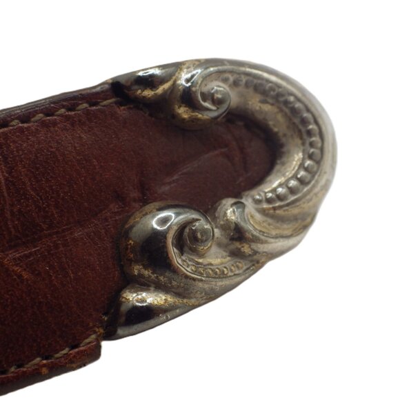 Vintage Brighton Leather Belt/ Ornate Silver Buckle/ 24507/ Medium - Picture 4 of 8